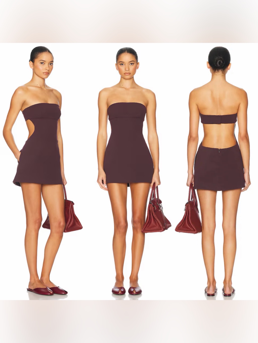 Helsa- The Heavy Crepe Cut Out Dress Mini Eggplant Purple Size Small